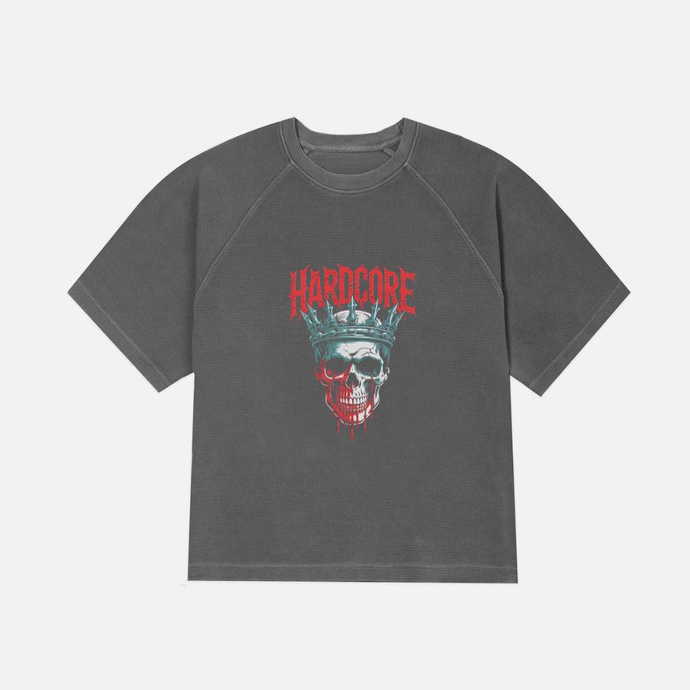 Hardcore Skull King Crown Dark Graphic T-Shirt